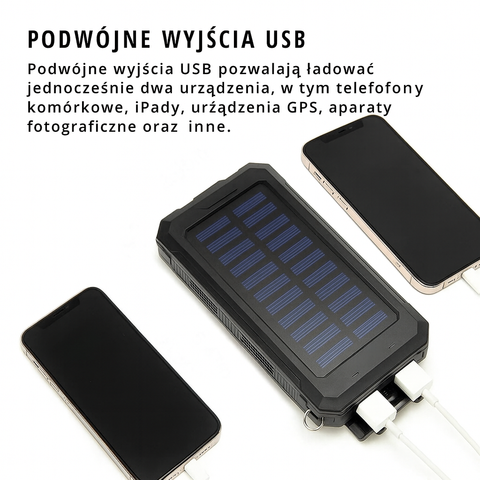 Solaris Trek | Powerbank solarny do telefonu | Wodoodporny i przenośny