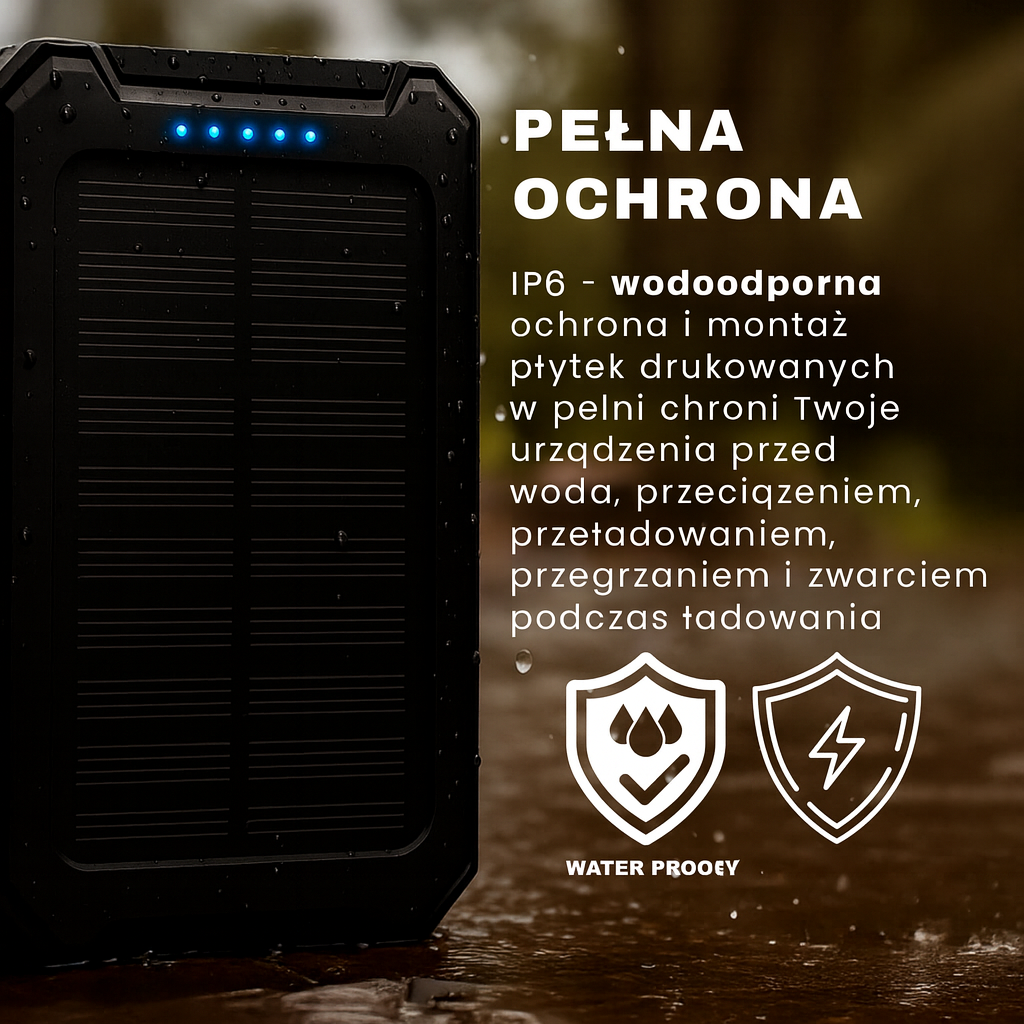 Solaris Trek | Powerbank solarny do telefonu | Wodoodporny i przenośny