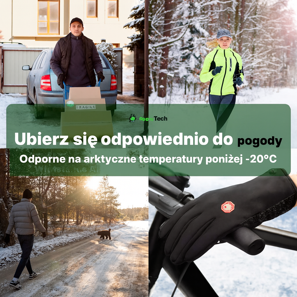 Rękawice Zimowe ThermiX | Rękawice Ocieplane USB | Wodoodporna Powłoka