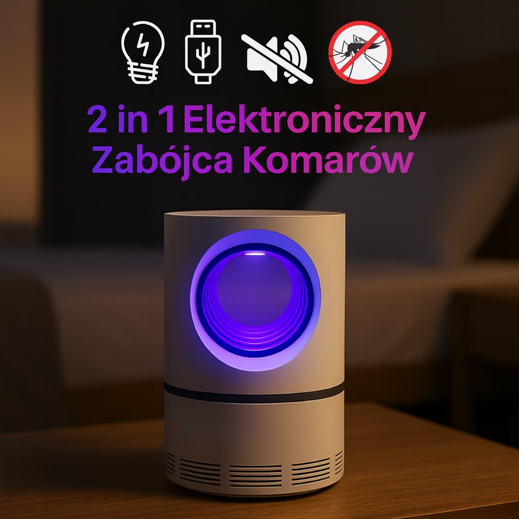 Lampa UV Insecta | Elektryczna pułapka na muchy | Cicha praca USB