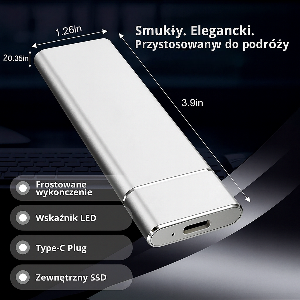 NanoDrive Aero | Przenośny dysk SSD | Aluminiowa obudowa