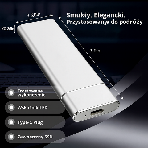 NanoDrive Aero | Przenośny dysk SSD | Aluminiowa obudowa