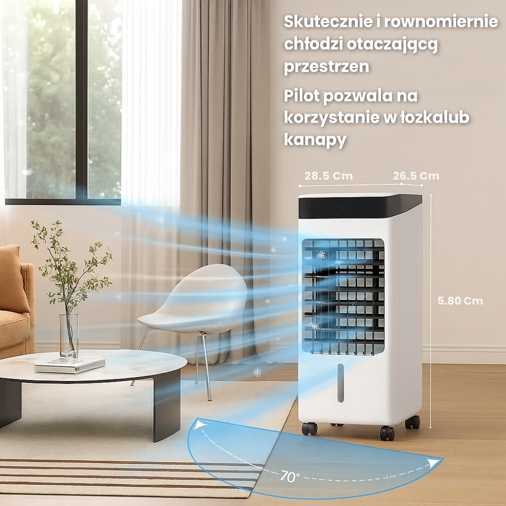 AirFlow Nova | Przenośny klimatyzer bez rury | Chłodzenie wodne 3w1