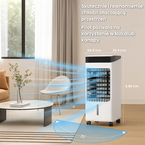 AirFlow Nova | Przenośny klimatyzer bez rury | Chłodzenie wodne 3w1