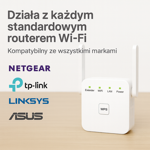 Wzmacniacz Sygnału WiFi | Dwupasmowy Repeater | Prosta Instalacja WPS