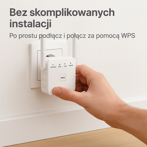 Wzmacniacz Sygnału WiFi | Dwupasmowy Repeater | Prosta Instalacja WPS