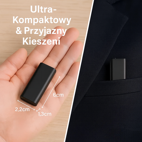 Lumen Mini | Rejestrator Dźwięku | Aktywacja Głosowa i 32GB Pamięci
