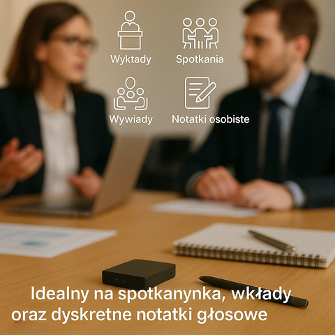Lumen Mini | Rejestrator Dźwięku | Aktywacja Głosowa i 32GB Pamięci