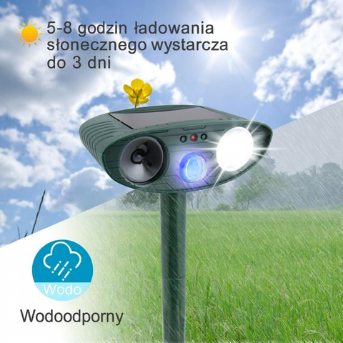 Strażnik Ogrodu Solar | Odstraszacz Ultradźwiękowy | Czujnik Ruchu PIR