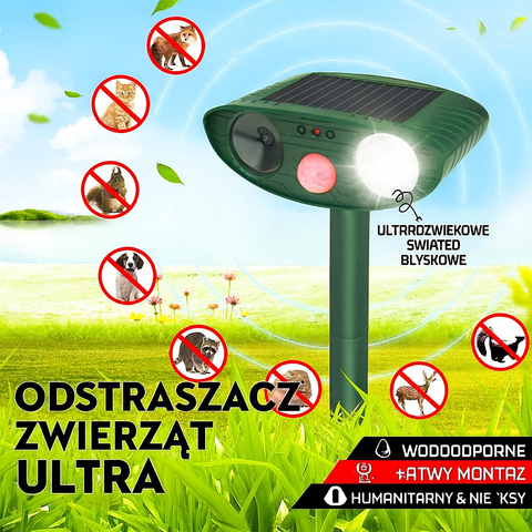 Strażnik Ogrodu Solar | Odstraszacz Ultradźwiękowy | Czujnik Ruchu PIR