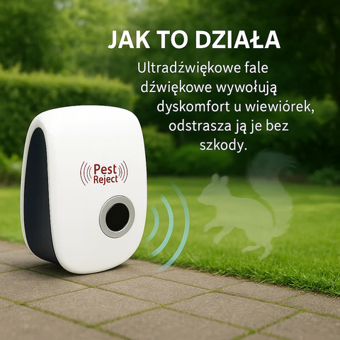 Odstraszacz Ultradźwiękowy | Urządzenie na Wiewiórki i Gryzonie | Zasilanie Sieciowe