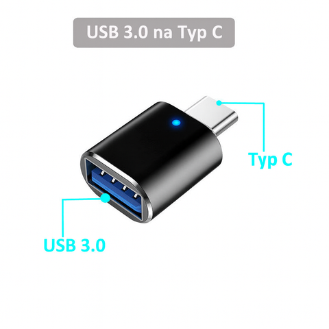 Adapter OTG Type-C | USB 3.0 i iOS | Złącze Mobilne do Ładowania i Transferu
