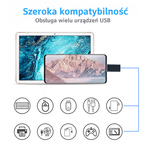 Adapter OTG Type-C | USB 3.0 i iOS | Złącze Mobilne do Ładowania i Transferu