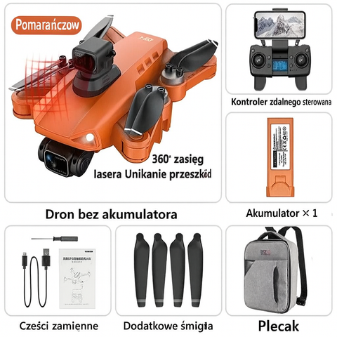 Dron Składany z Kamerą 8K | Dron GPS z Unikaniem Przeszkód | Zasięg Lotu do 3000 m
