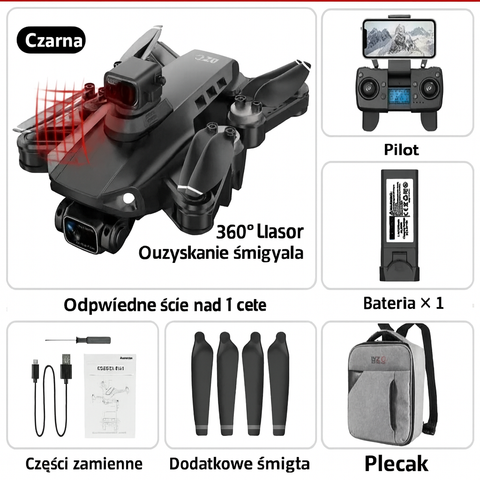 Dron Składany z Kamerą 8K | Dron GPS z Unikaniem Przeszkód | Zasięg Lotu do 3000 m