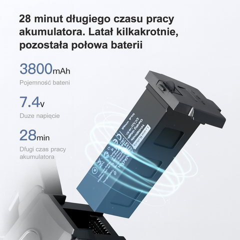 Dron Składany z Kamerą 8K | Dron GPS z Unikaniem Przeszkód | Zasięg Lotu do 3000 m