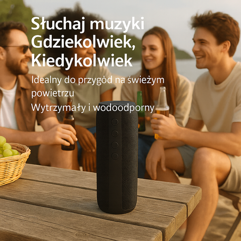 Głośnik Bluetooth Bezprzewodowy | Głośnik Przenośny IPX7 | Dźwięk 360° z Funkcją TWS
