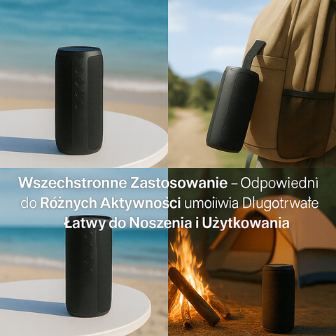 Głośnik Bluetooth Bezprzewodowy | Głośnik Przenośny IPX7 | Dźwięk 360° z Funkcją TWS