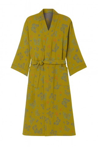 Szlafrok Himari | Bawełniany Kimono z Motylem | Lekka Tkanina Muślinowa