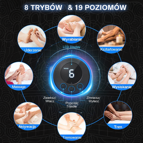 RelaxaStep | Mata do masażu stóp | Bezprzewodowa i składana z regulacją intensywności