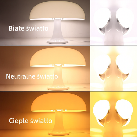 Lampka NessoForm | Lampa Stołowa Grzybek | Styl Skandynawski LED z Regulacją Jasności