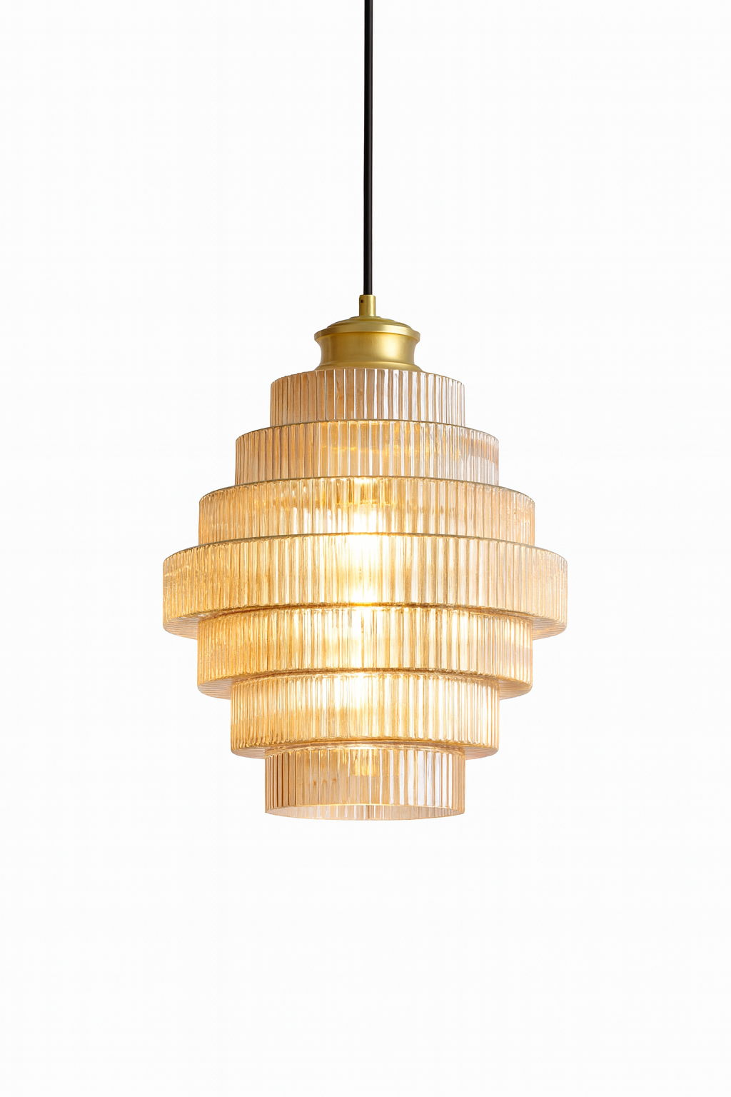 Lampa Wisząca Verona | Oświetlenie Sufitowe LED | Szkło i Mosiądz