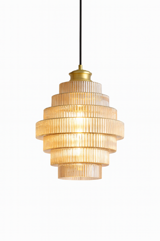 Lampa Wisząca Verona | Oświetlenie Sufitowe LED | Szkło i Mosiądz