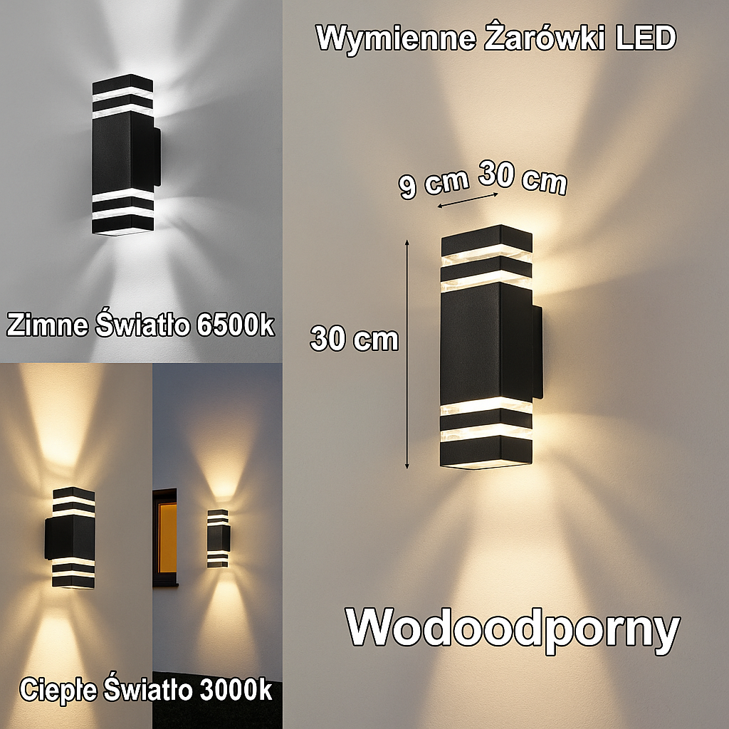 Kinkiet LineaGlow | Nowoczesne oświetlenie ścienne | Dwukierunkowy efekt świetlny
