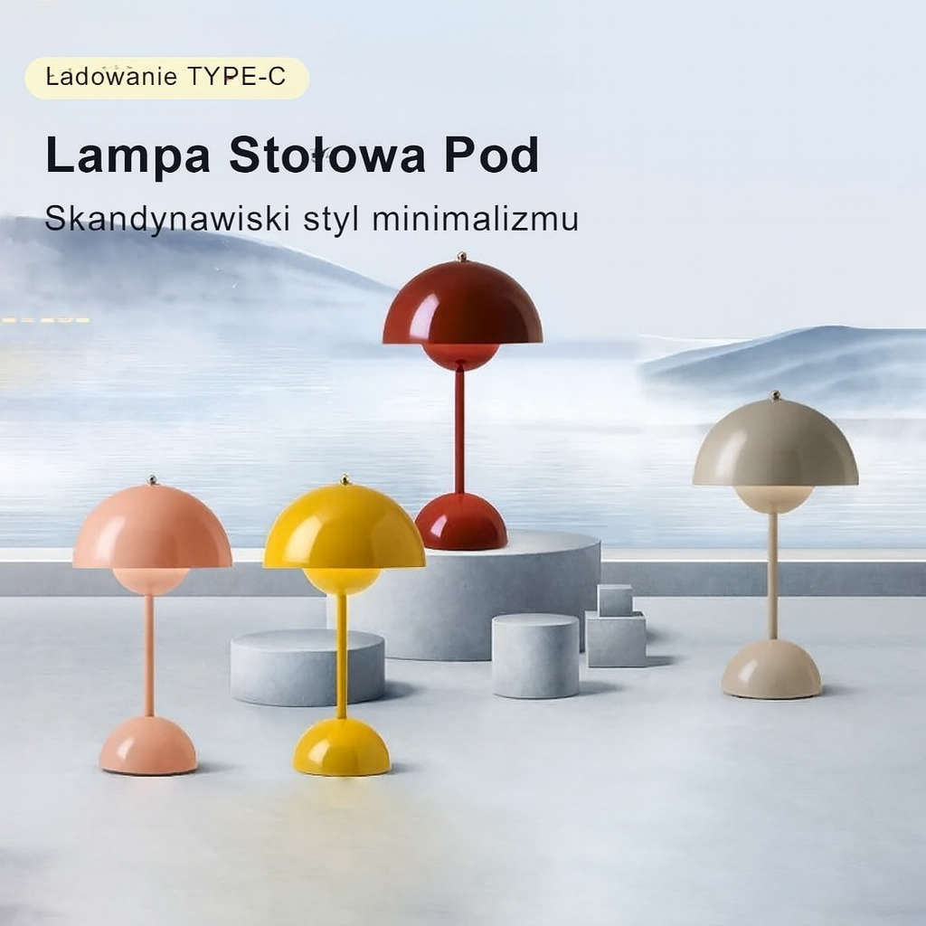 Lampa Stołowa Domek | Lampa Dekoracyjna LED | Geometryczny Design Retro