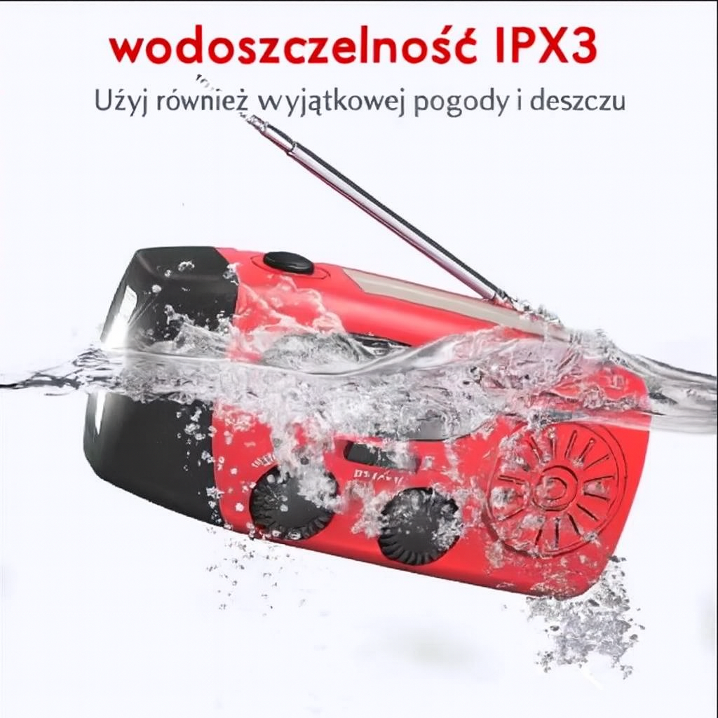 Radio Survivalowe Miro | Kieszonkowe Radio Awaryjne | Zasilanie Korbkowe i WB/AM/FM