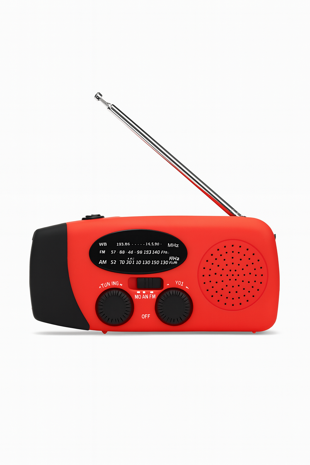 Radio Survivalowe Miro | Kieszonkowe Radio Awaryjne | Zasilanie Korbkowe i WB/AM/FM