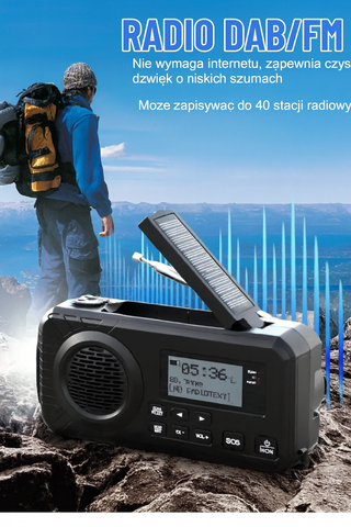 Radio Ratunkowe Novar | Radio Awaryjne USB HUB | Bluetooth, Solar, Powerbank, LCD