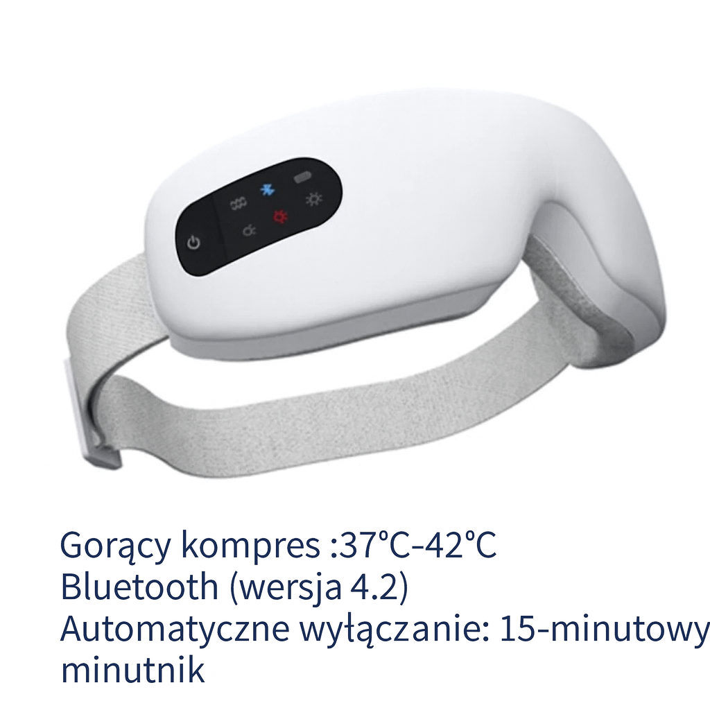Opaska Smart Evida | Akcesorium Relaksacyjne do Oczu | Bluetooth i Regulowana Kompresja