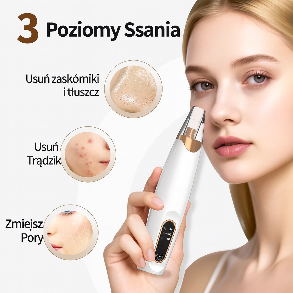 Urządzenie VacuSkin | Akcesorium do Pielęgnacji Twarzy | Próżniowy Masażer z Końcówkami