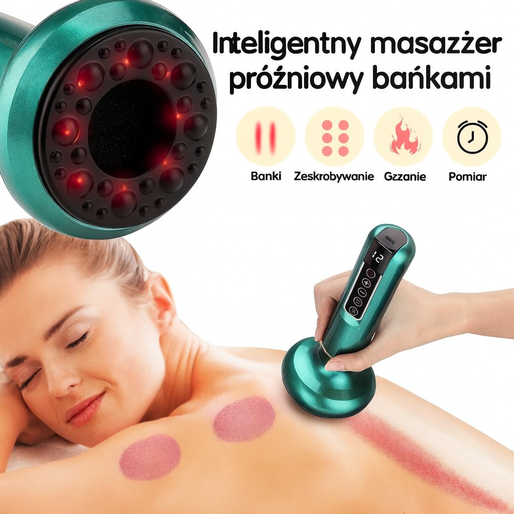 Masażer Próżniowy Verde | Urządzenie z Podgrzewaniem i LED | Cyfrowy Panel Sterowania