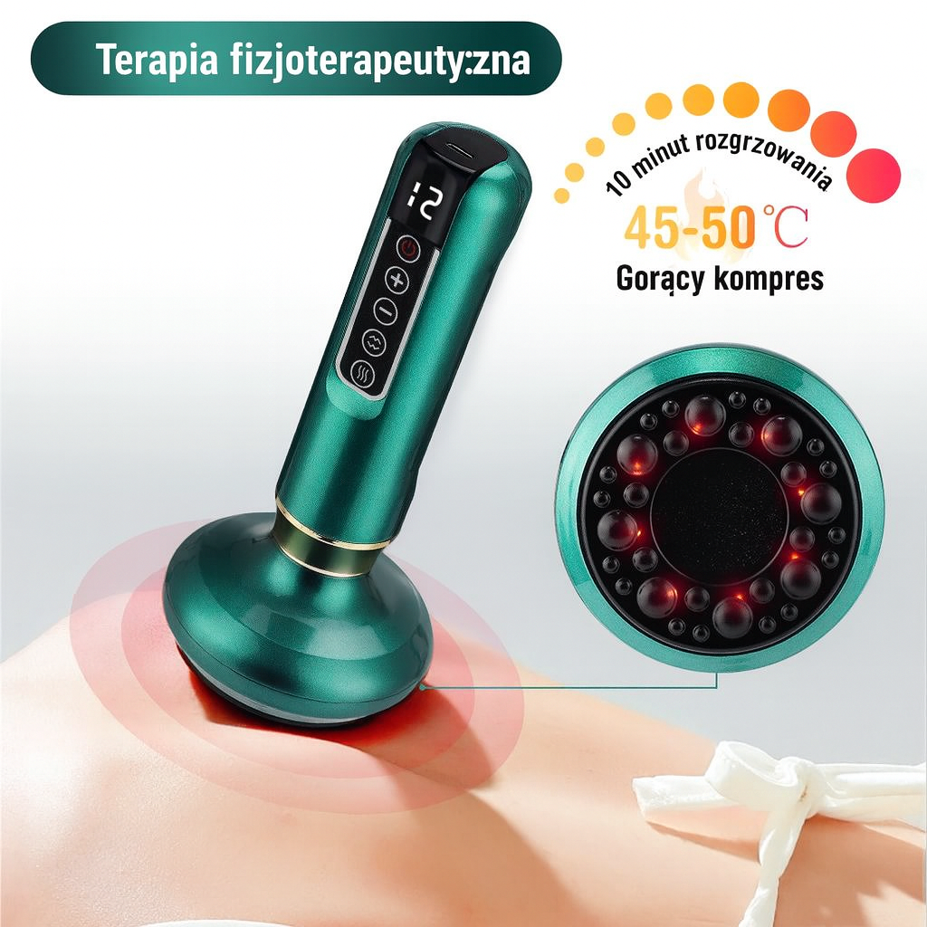 Masażer Próżniowy Verde | Urządzenie z Podgrzewaniem i LED | Cyfrowy Panel Sterowania