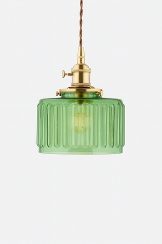 Vetro Zeno | Lampa wisząca szklana | Żłobiony klosz retro