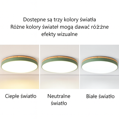 Plafon Solaro | Lampa Sufitowa LED | Drewno i Matowe Wykończenie