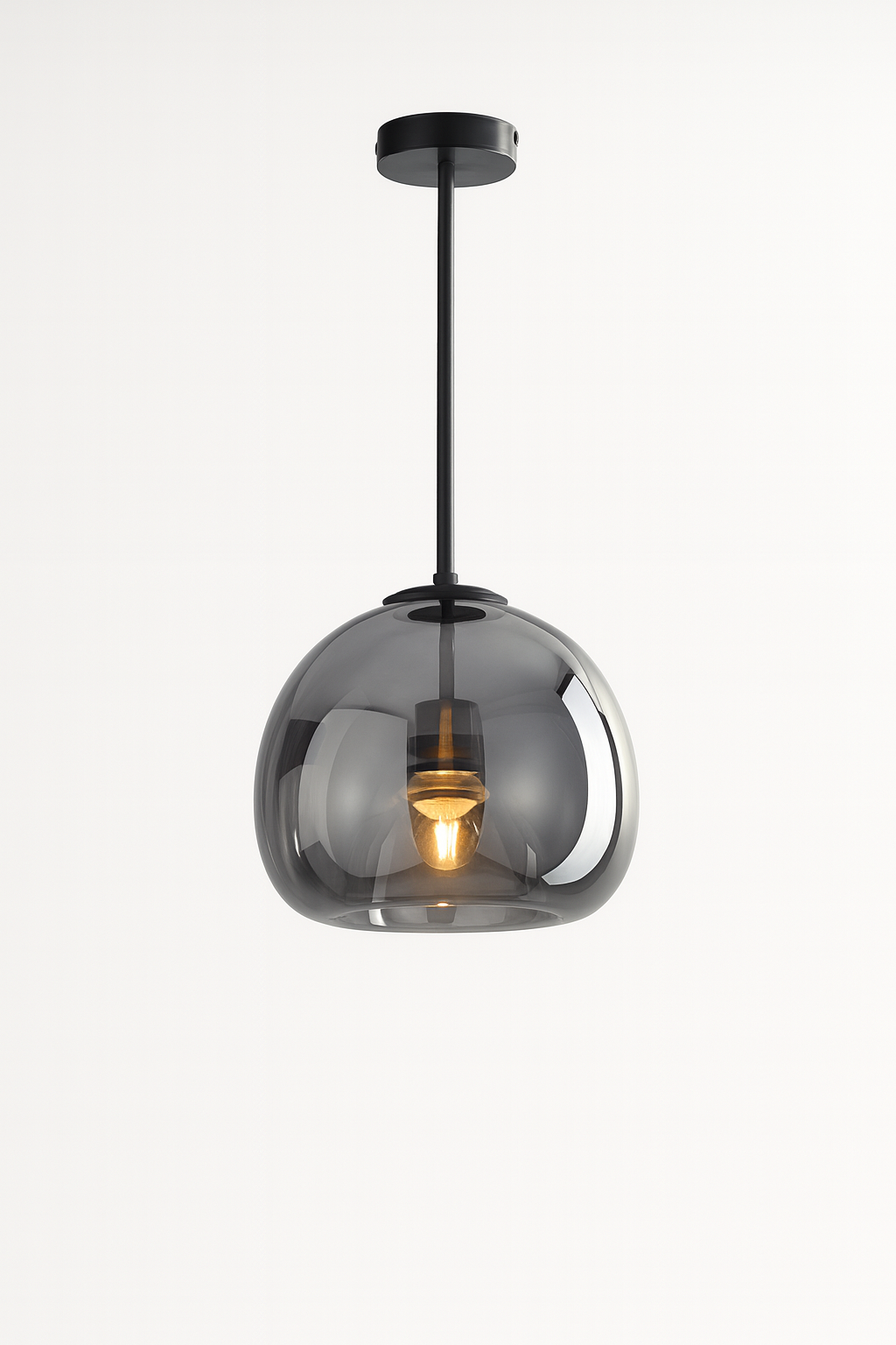 Lampa Wisząca Nubro | Nowoczesna Lampa z Przydymionego Szkła | Sufitowa Oprawa Loftowa