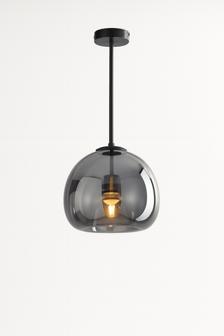 Lampa Wisząca Nubro | Nowoczesna Lampa z Przydymionego Szkła | Sufitowa Oprawa Loftowa