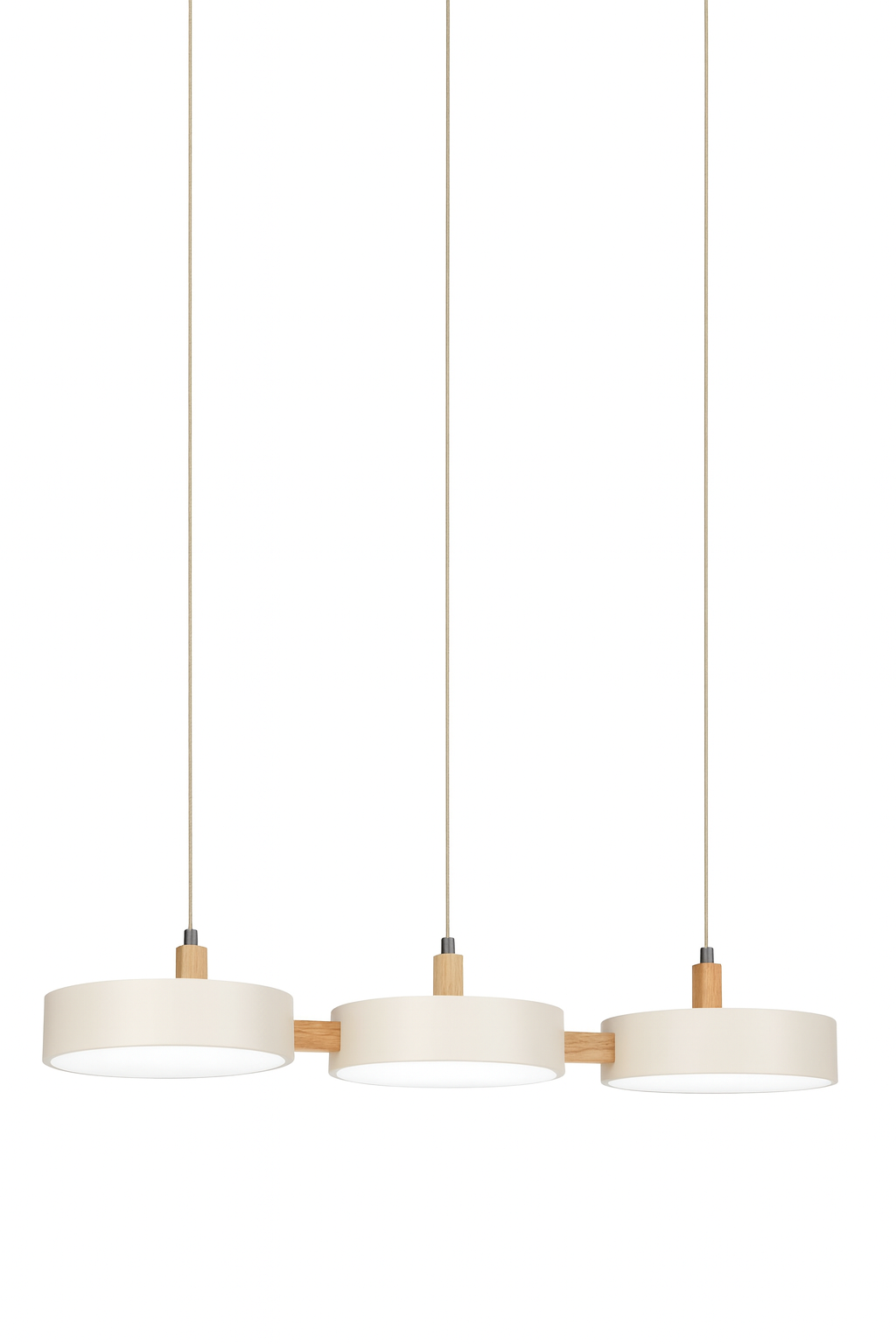 Lampa Wisząca Luma Trio | Lampa Nad Stół | Drewno i Matowe Wykończenie