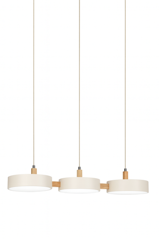 Lampa Wisząca Luma Trio | Lampa Nad Stół | Drewno i Matowe Wykończenie