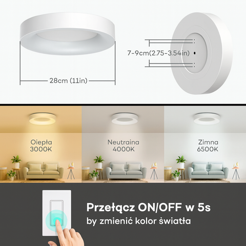 Plafon Rosetta | Lampa LED Sufitowa | Pastelowa Okrągła Forma