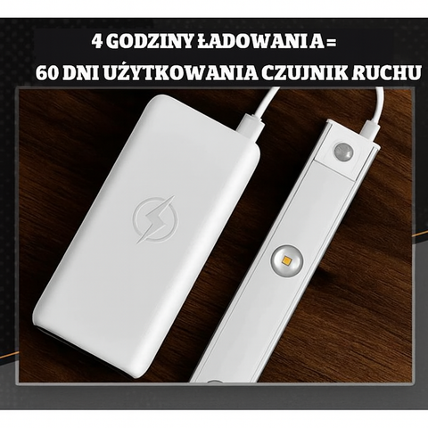 Listwa LED LumiSense | Bezprzewodowa Lampka z Czujnikiem Ruchu | Regulowana Barwa Światła