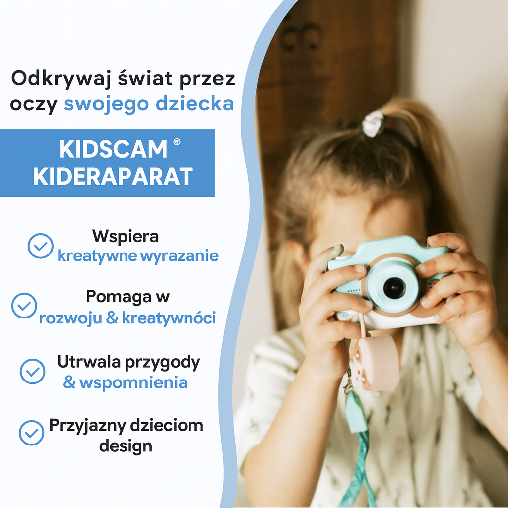 Aparat Dziecięcy KidsCam | Kamera Kreatywna dla Maluchów | Lekka i Intuicyjna Obsługa