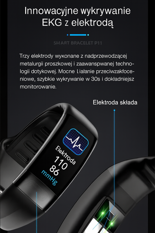 Opaska SmartCardio V19 | Monitor PPG i EKG | Opaska Fitness z Pomiarem Ciśnienia