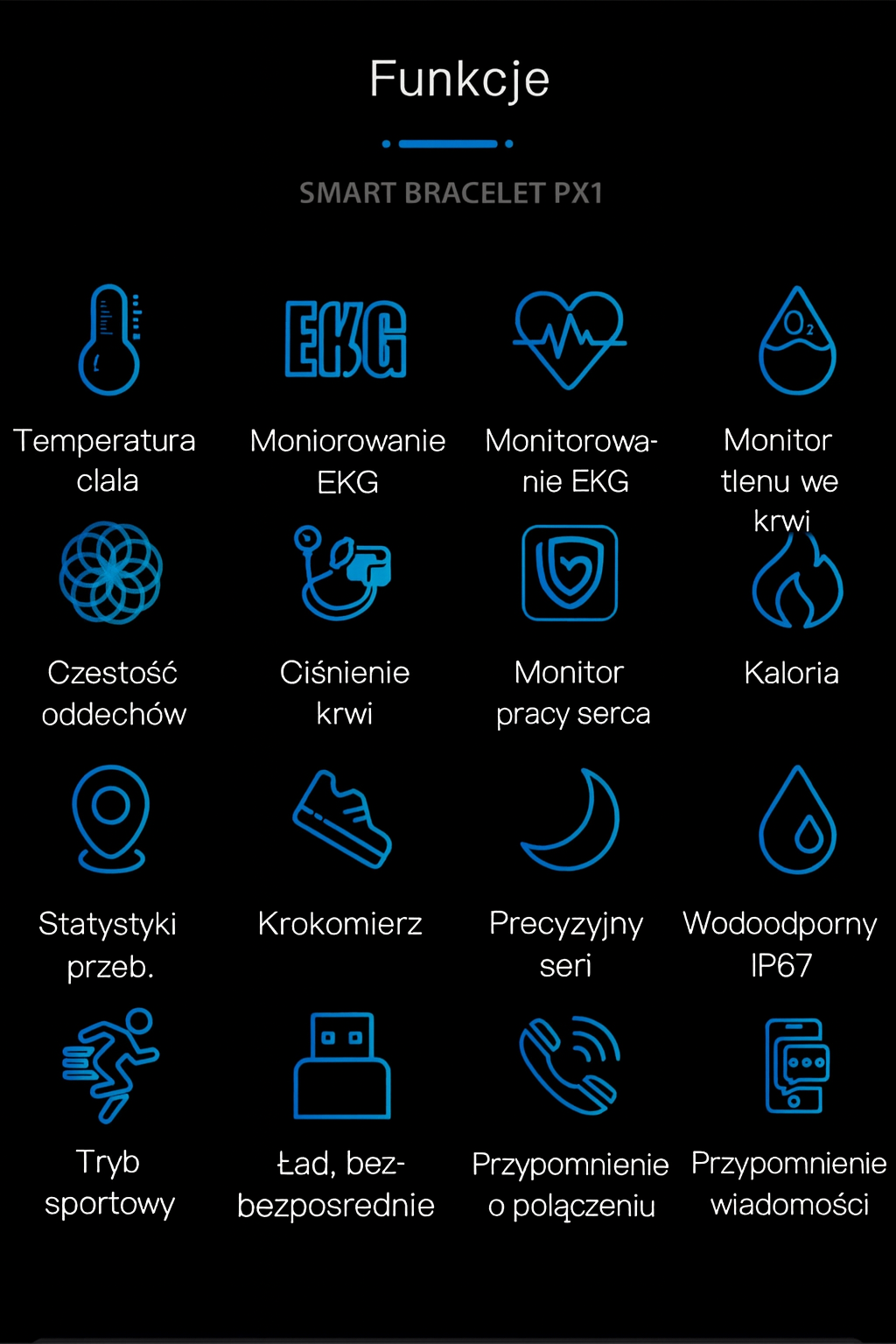 Opaska SmartCardio V19 | Monitor PPG i EKG | Opaska Fitness z Pomiarem Ciśnienia