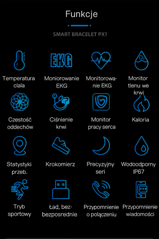 Opaska SmartCardio V19 | Monitor PPG i EKG | Opaska Fitness z Pomiarem Ciśnienia