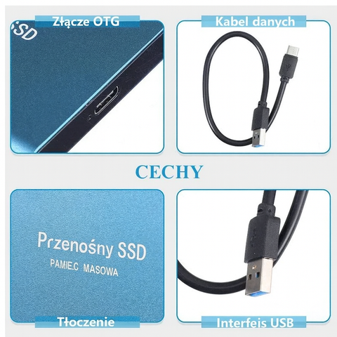 Dysk Zewnętrzny SSD ProStor | 128 TB Pamięci Mobilnej | USB-C 3.1 Superszybki Transfer