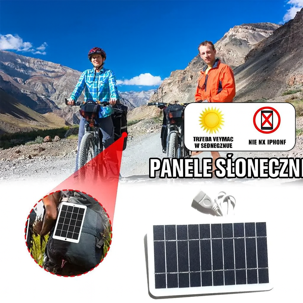 Panel Słoneczny SolarFlex | Ładowarka USB Turystyczna | Polikrystaliczny Moduł